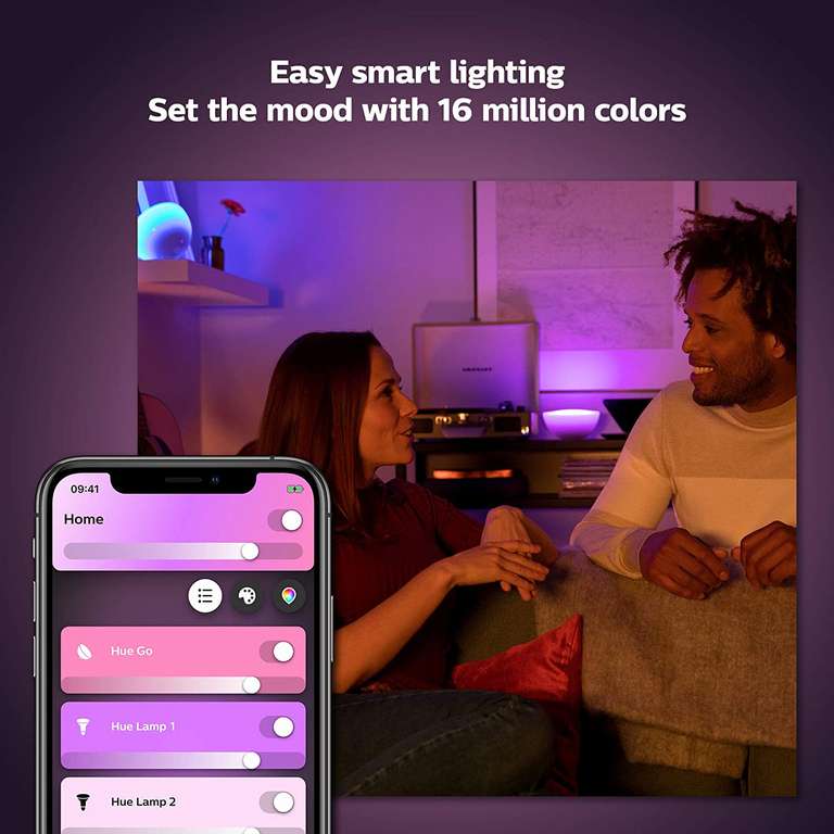 Philips Hue Go 2.0 White & Colour Ambiance Smart Portable Light with Bluetooth - £41.00 / £36.90 - selected accounts @ Amazon