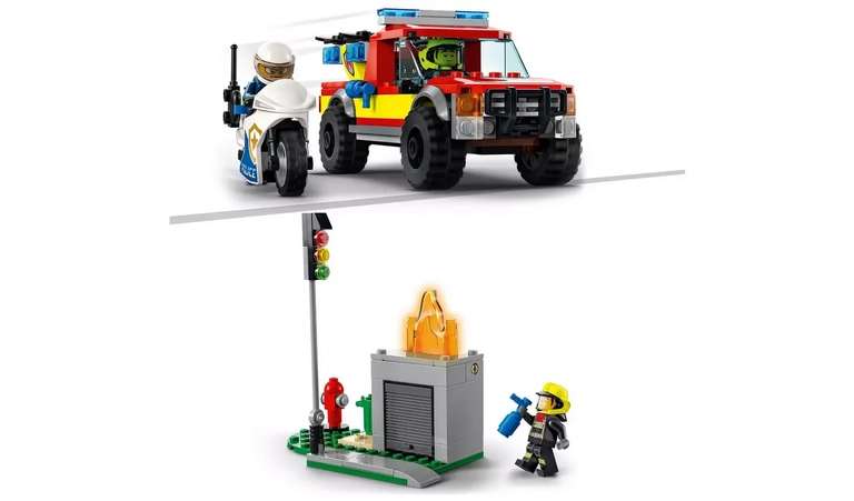 LEGO City Fire Rescue & Police Chase Truck Toy Set 60319 £18 Free Collection @ Argos