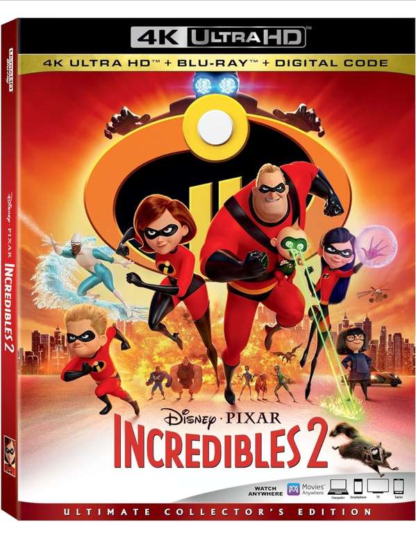 Disney Pixar Incredibles 2 4K Ultra HD Blu-Ray (used like new) with code