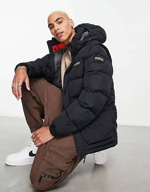 Napapijri a-chairlift puffer jacket in black £79.50 with code SALE50 only S,M and large available free shipping at ASOS