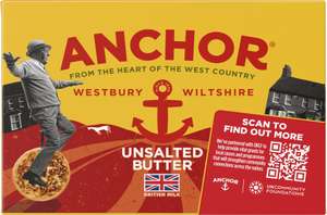 Anchor butter salted or unsalted £1.80 in Sainsbury's Great Homer Street Liverpool