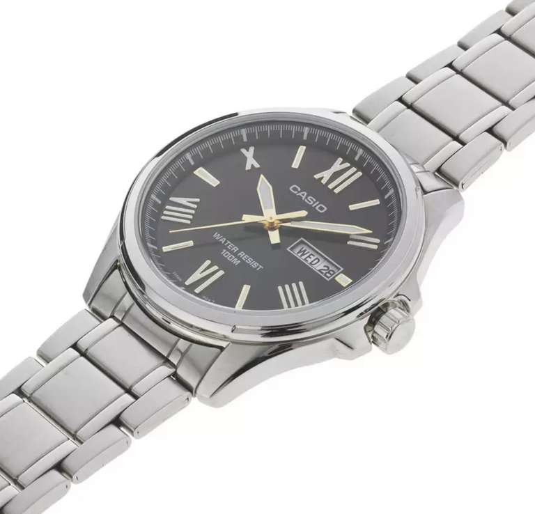Casio Men's Silver Stainless Steel Classic Quartz Bracelet Watch (MTP-1377D-1AVEF) Free Collection