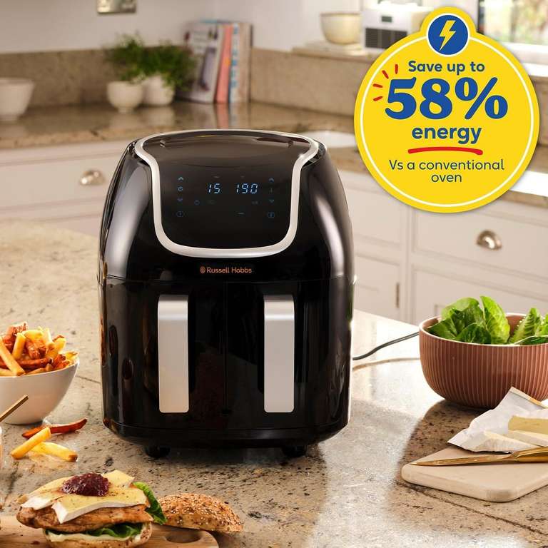 Russell Hobbs 27290 Snappi 8.5L/2x 4.25L Dual Basket Air Fryer Adjustable Drawers Cooking Sync 1800W - Used Acceptable @ Amazon Warehouse