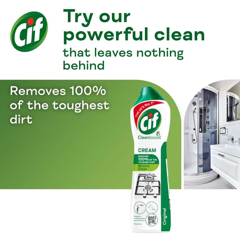 Thread Cleanner Cif Original Cream Cleaner Multipurpose Surface Cleaner 500ML £1.06 at ...
