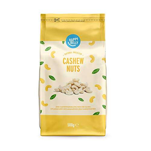 Amazon Brand - Happy Belly Whole Cashews, 500 g £5.17, £4.91 via Subscribe & Save + 20% S+S voucher @ Amazon