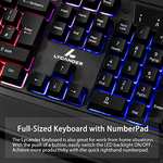 LYCANDER Gaming Keyboard UK, Wired USB Keyboard - 19 anti-ghosting keys, 1.8m cable, rainbow backlight £6.58 @ Amazon