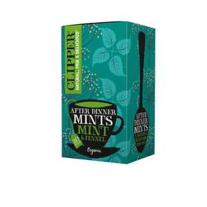 Clipper Organic After Dinner Mint & Fennel Tea Bags | 20 Infusion Peppermint & Fennel Sachets (S&S £1.60)