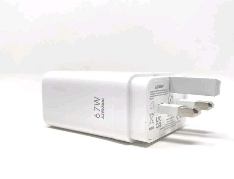 Oppo Supervooc 67W Fast Charger Adapter USB 3 Pin UK (opened never used) - Sold By DSG Outlet