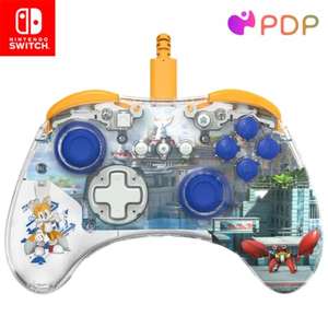 PDP Officially Licensed REALMz Wired LED Light-up Pro Controller: Tails Seaside For Nintendo Switch