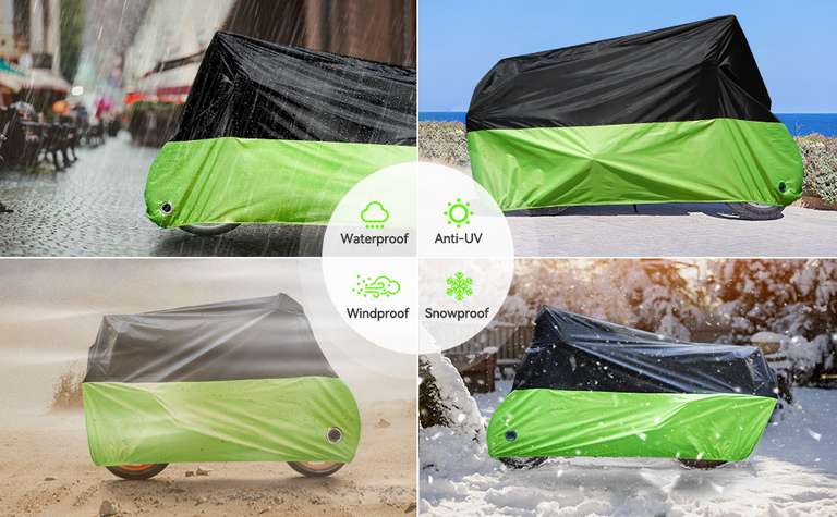 TechRise Waterproof Bicycle Cover，Motorbike Covers with Lock-holes & Storage Bag with code