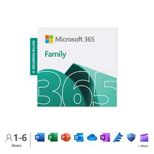 Microsoft 365 Family | 12-Month Auto-Renewing Subscription | Up to 6 People | Word, Excel, PowerPoint | 1TB OneDrive Cloud Storage
