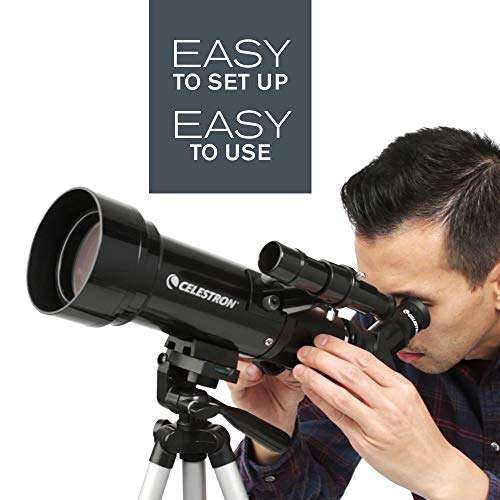 Celestron 21035 - ADS Travel Scope 70 Refractor Telescope Kit with Backpack + free 4mm Eyepiece and 3x Barlow Lens ( Lightning deal )