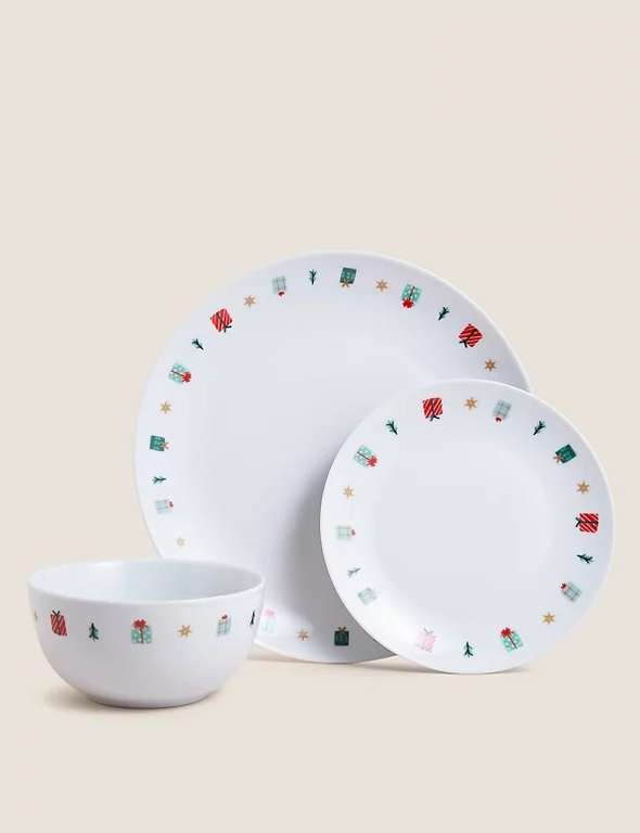 M&S Collection 12 Piece Christmas Dinner Set - £9 with click & collect @ Marks & Spencer