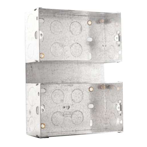 BG Electrical Steel Knockout Box 2 Gang 47mm Silver - 48p + Free click and collect @ Jewson