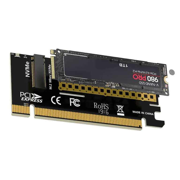 JEYI M.2 NVME to PCIE X16 Adapter, 2280/60/42/30 NVMe SSD to PCIe for new/returning buyers (£3.58 existing) @ Digitaling Store