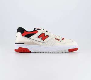 New Balance BB550 Trainers Red Off White