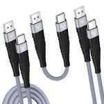 iSOUL 3 x USB A to C Fast Charging Cable, [15CM-1M-2M], Nylon Braided With Voucher Sold By TradeNRG FBA
