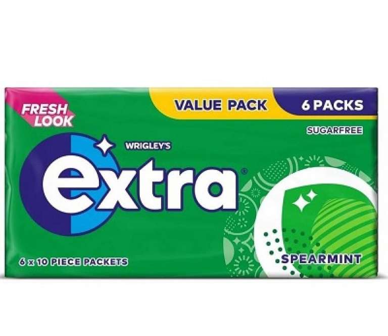 DEAL Wrigleys Extra Spearmint 6x14g - Best before 29 May 2024