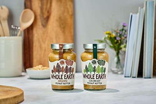 Whole Earth Crunchy Peanut Butter, 6 x 454g Jars, Original Nut Spread Made with All Natural Ingredients - £13.50 S&S / £10.50 S&S w/voucher