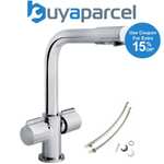 Bristan Cascade Arch Modern Kitchen Tap Chrome Twin Handle Swivel Spout Fixings 5 Year Warranty with code - Sold by buyaparcel