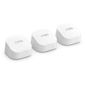 Amazon eero 6+ Whole Home mesh Wi-Fi 6 router system | built-in Zigbee smart home hub | 3-pack | coverage up to 420 sq.m