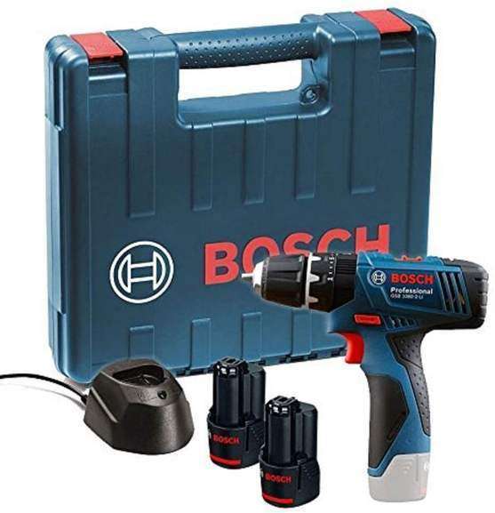 Bosch GSB 120-LI 12V Professional Combi Drill with 2 x 1.5 Ah Batteries, Charger and Carry Case - £67.99 @ Amazon