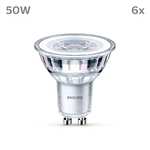 PHILIPS LED Classic Spot Light Bulb 6 Pack [Cool White 4000K - GU10] 50W £10.45 @ Amazon
