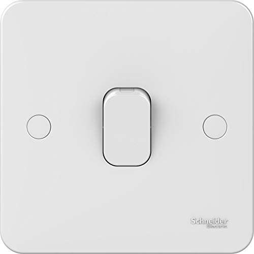 Schneider Electric Lisse White Moulded - Single 2 Way Plate Switch, 10AX, GGBL1012, White, Pack of 10