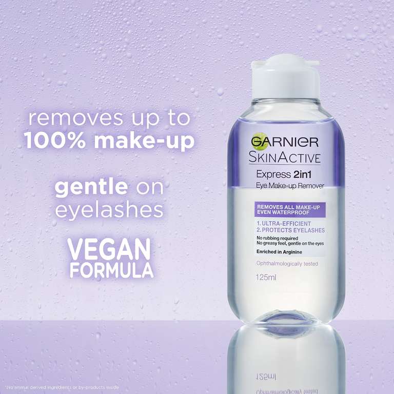 Garnier Skin Active 2 in1 Eye Make Up Remover, Suitable For Waterproof Makeup, Gentle On Eyes and Eyelashes - S&S £2.19