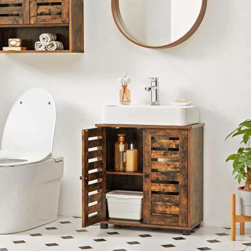 Bathroom Under Sink Cabinet 60 x 30 x 60 cm, with 2 Louvred Doors, Adjustable Shelf £29.70 delivered @ Songmics