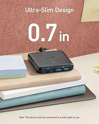 Anker USB C Plug, 543 Charger (65W II), PIQ 3.0 & GaN 4-Port Slim Fast Wall Charger £33.99 with voucher, delivered @ Amazon /Anker