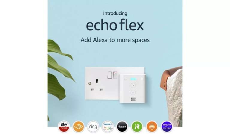 Amazon Echo Flex Plug-in Smart Speaker with Alexa - Free C&C