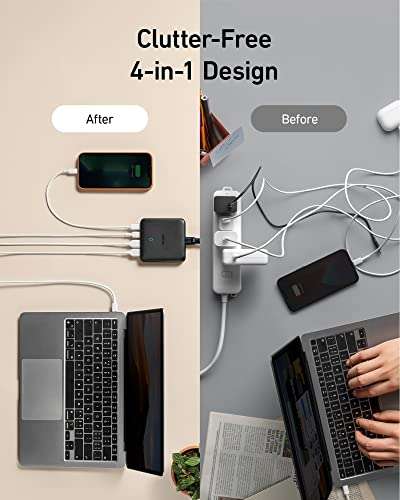 Anker USB C Plug, 543 Charger (65W II), PIQ 3.0 & GaN 4-Port Wall Charger, Dual USB C Ports (45W) £34.99 @ AnkerDirect / Amazon