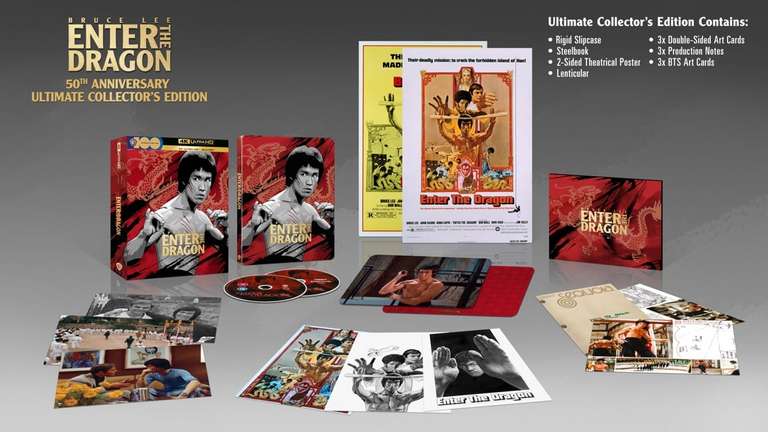 Enter the Dragon 50th Anniversary Cine Collector's Edition with Steelbook [4K Ultra HD] [1973] [Blu-ray] [2023] [Region Free]