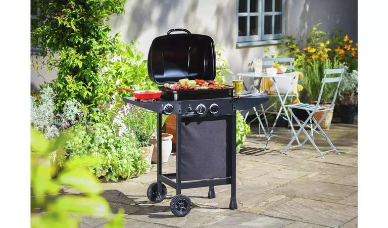 Argos Home 2 Burner with Side Burner Gas BBQ - Free Click & Collect