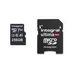 Integral 256GB Micro SD Card 4K Video Premium High Speed Memory Card SDXC Up to 100MBs Read Speed and 50MBs Write speed V30 C10 U3 UHS-I A1