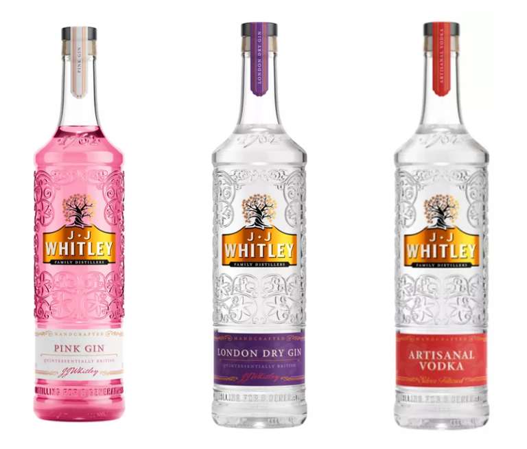 JJ Whitley Pink Gin / London Dry Gin / Artisanal Vodka 1 Litre £16 Each @ Asda