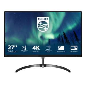Philips 276E8VJSB - 27 Inch 4K IPS Monitor, 350 nits, 60Hz, HDMI, Display Port, 5ms,