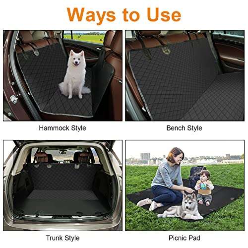 Dogs Hammock for Cars, Anti-Slip Back Seat Cover, Comes with a Pet Seat Belt & Pet Bowl - by AcwooEU FBA
