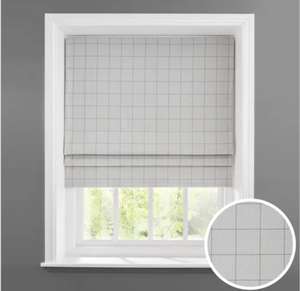 Luna Grey Check Blackout Roman Blind £13.75 Collection In Selected Stores @ Dunelm