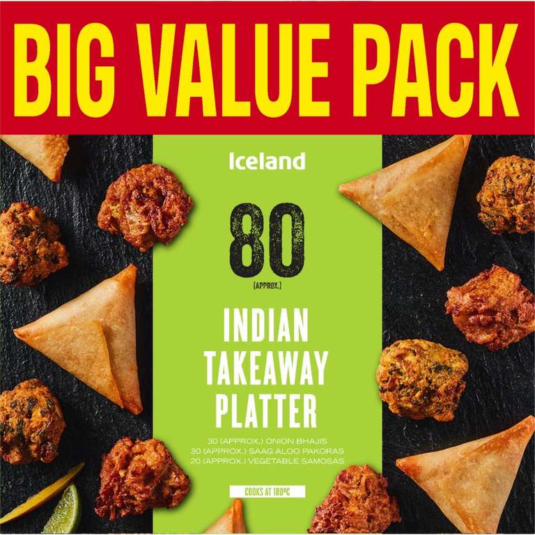 Iceland 80 (APPROX.) Indian Takeaway Platter 1.2kg