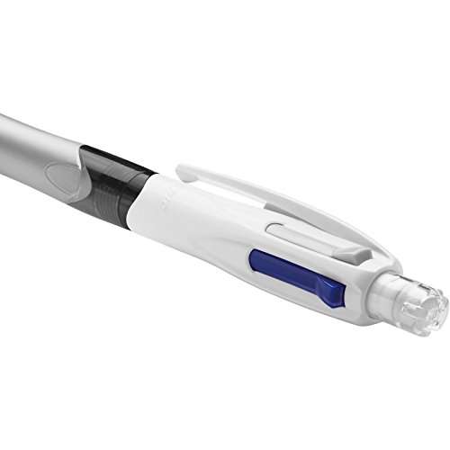 BIC 4 Colours Pen and Pencil Combo, 3 Ballpoint Pens Medium 1.0mm Blue, Black, Red, 1 Mechanical Pencil