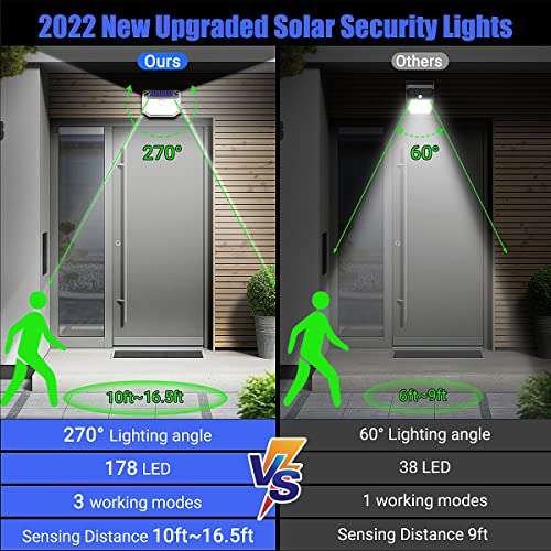 (6 Pack) Solar Security Lights Outdoor Motion Sensor 178 LED IP65 Waterproof £26.00 Delivered (With Voucher) Sold By Lizhu Chen mo FB Amazon