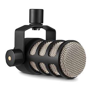 RØDE PodMic Broadcast-quality Dynamic Microphone with Integrated Swing Mount for Podcasting, Streaming and Voice Recording, Black,XLR