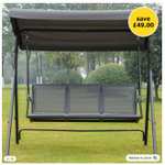 Outsunny 3 Seater Grey Garden Swing Chair with Canopy, was £140