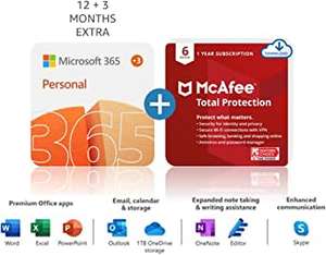 Microsoft Office 365 Personal (15 months) + Mcafee (12 months) - £45.93 @ Amazon