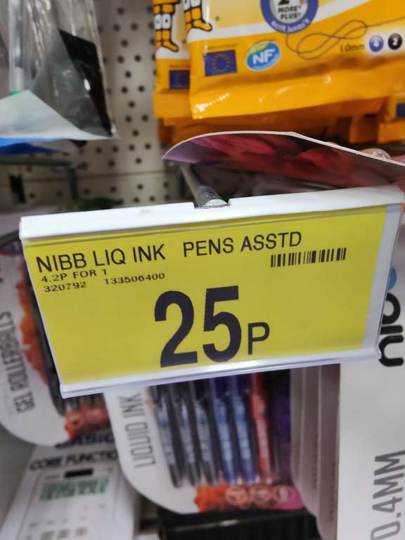 B&M Nibb Liquid Ink 0.5mm Pens 6pack - 25p @ B&M Bognor Regis