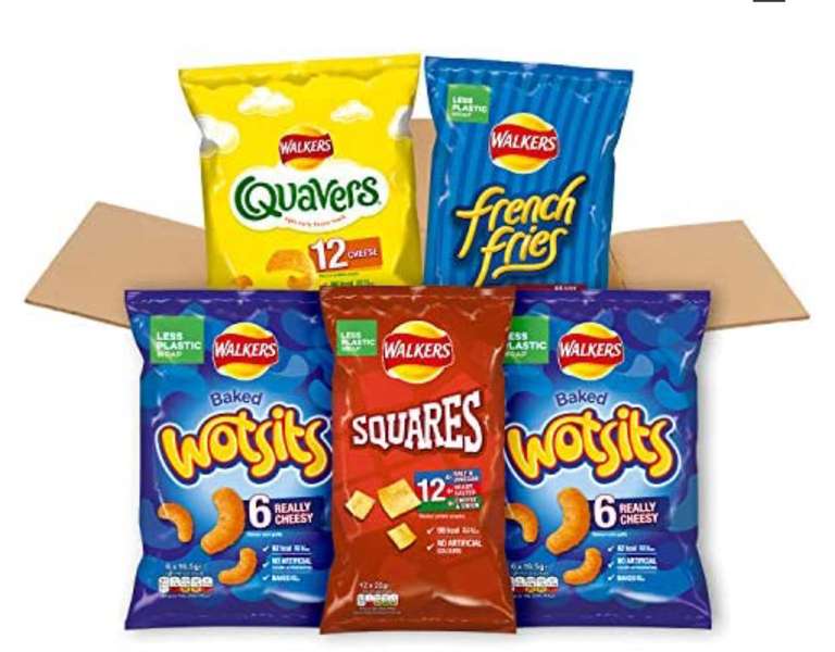 Walkers Under 100 Calories Snacks Box | Wotsits | Quavers | French Fries | Squares (Case of 48) £9.29 @ Amazon