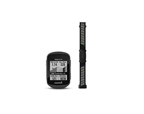 Garmin Edge 130 Plus GPS Bike Computer Heart Rate Bundle (Includes HRM-Dual), Black