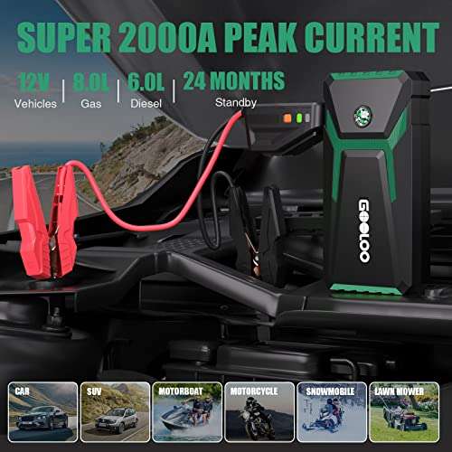 GOOLOO Jump Starter Power Pack Quick Charge in & out 2000A £69.99 Dispatches from Amazon Sold by Landwork